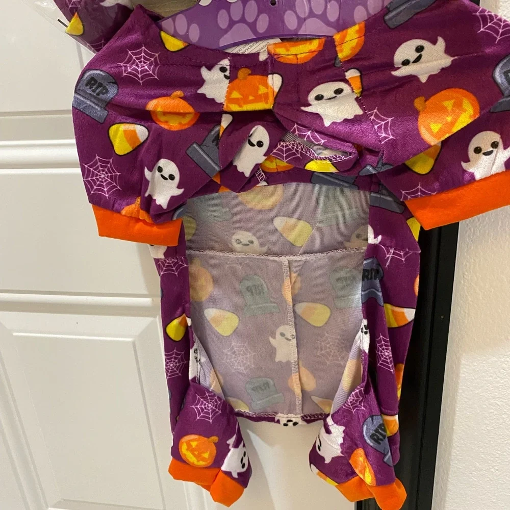 Rubie’s Pet Shop Halloween Print Emoji PJs Jumpsuit & Hat - Medium